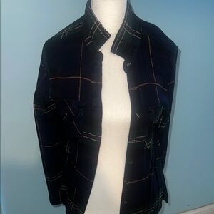 Black Plaid Button-Up Shirt